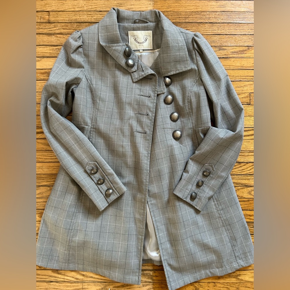 Gray Plaid dressy coat